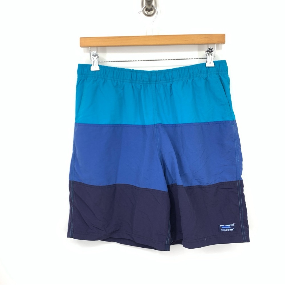 LL Bean Men‎ Size Large Shorts Swim Trunks Bathing Suit Bottoms Mesh Liner Blue
